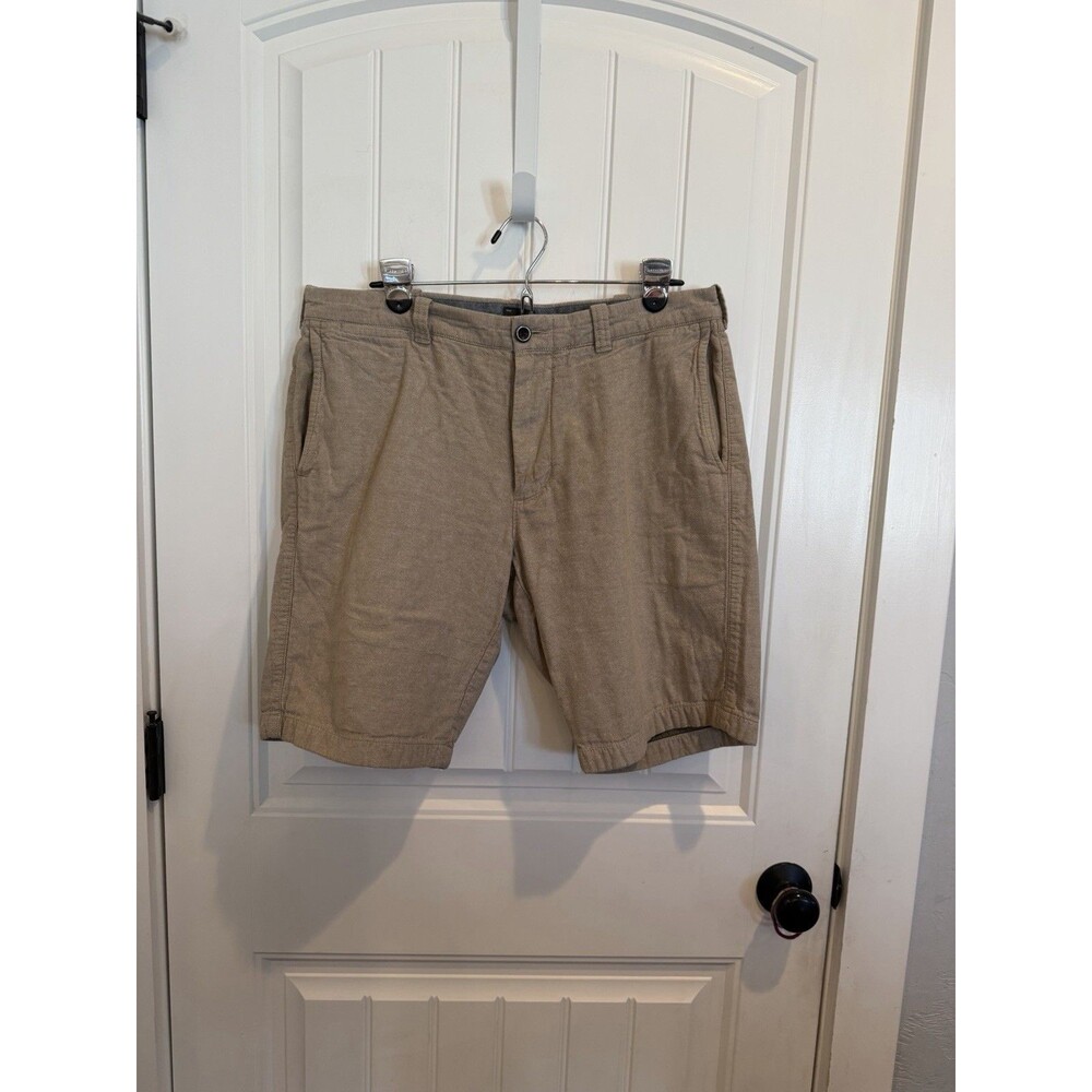 J.Crew 34 Khaki Tan Textured Cotton Chino Shorts 10.5 Inseam